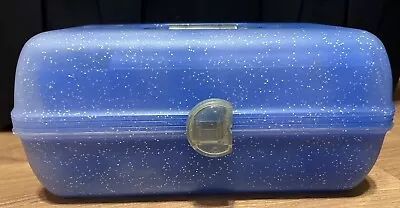 Vintage CABOODLES Jellies Case #2622 Blue Glitter Makeup Organizer • $30