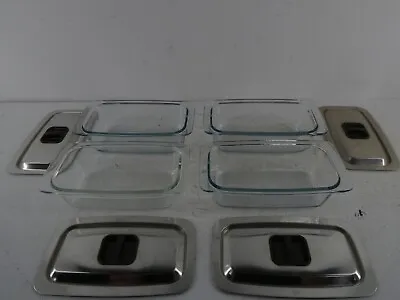 £60 • Buy Set Of 4 EKCO Hostess Trolley Serving Dishes And Lids Cookware Glass Pyrex. G13