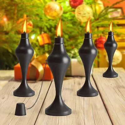 4 Pack Metal Table Top Torches 18 Oz Citronella Torches For Outside Easy To R • $28.34