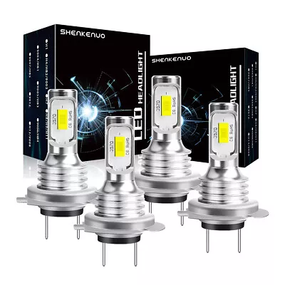 4Pcs H7 LED Headlight Combo Bulbs Kit High + Low Beam 6000K Super White Bright • $28.08