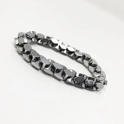 Hematite Non-Magnetic Bracelet Mens Womens Unisex Adjustable Size X26 • $8.99