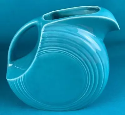 Vtg Original MCM Fiesta Fiestaware TURQUOISE Disk 7  Water Pitcher - Beautiful • $40