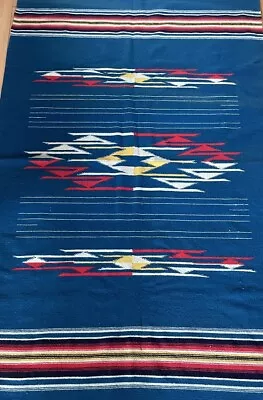 Vintage Antique Mexico Hand Woven Wool Blanket 77 X45  • $99