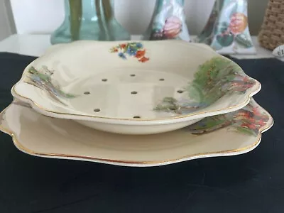 $38 • Buy J&g Meakin - Sunshine - Killarney Lakes - Lettuce Strainer - Art Deco