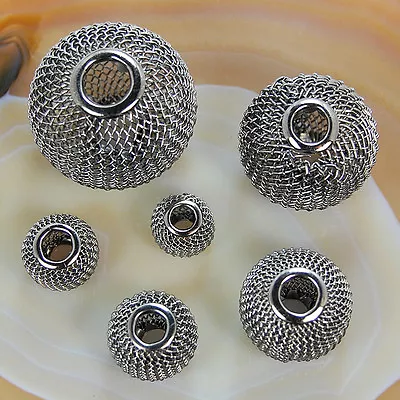 Findings Craft Spacer Mesh Round Beads 12mm 14mm 16mm 20mm 25mm 30mm Gunmetal • $5.86