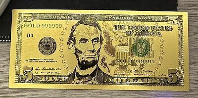 1 Gram 24k Gold Leaf $5 Bill Foil Bar Note • $8
