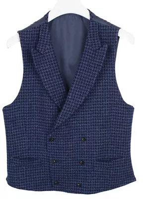 SUITSUPPLY Pierre Waistcoat Men's UK 42 Wool Silk Cashmere Blend Double Breasted • $103.63