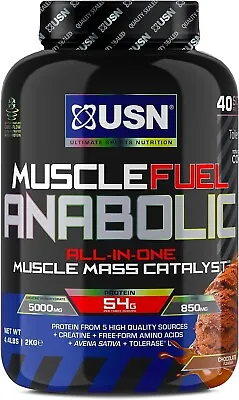 £55 • Buy USN Muscle Fuel Anabolic Chocolate All-in-one Protein Powder Shake (2kg): Workou