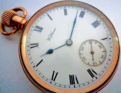 Antique 1913 Traveller Of Legendry Waltham Watch Com. With 09 K Gold Plate Case • £155.99