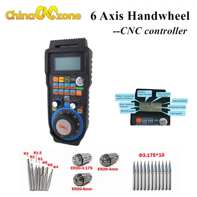 6 Axis Wireless Handwheel  CNC Mach3 MPG Pendant Machine Controller Collets • $129