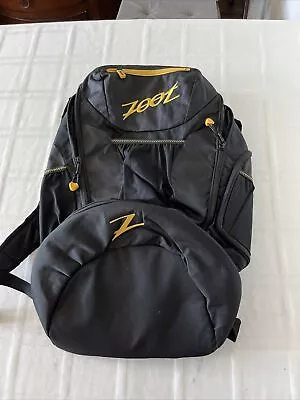 Zoot Triathlon Backpack Transition Gym Bag Multiple Pockets Black TS3 • $69.99