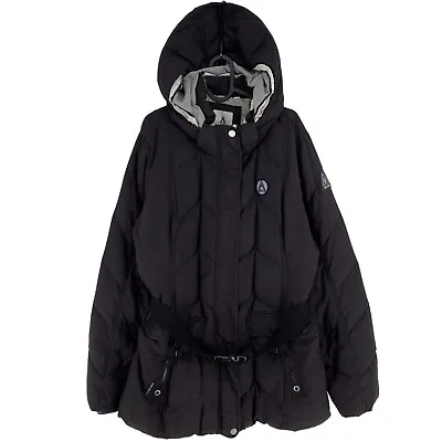 Gaastra Dark Brown Quilted Down Hooded Parka Jacket Coat Size XXL 2XL • $53.48