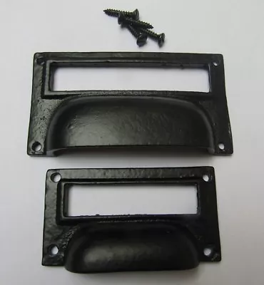 £3.99 • Buy Cast Iron Chest Drawer Cupboard Filing Cabinet Label Insert Holder Cup Pull