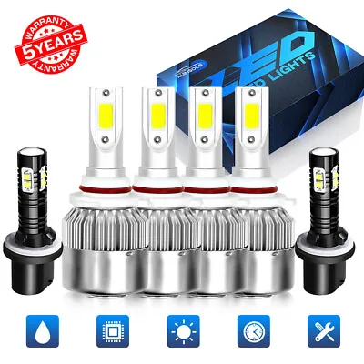 White LED Front Headlights High Low Fog Light Bulbs 6x For Chevy S10 1998-2003 • $36.99