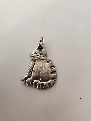 Vintage Cat Key Ring Danforth Pewter Keychain 1990 • $9.97