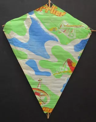 Vintage Paper Hi Flier Kite Space Theme Green • $15.99