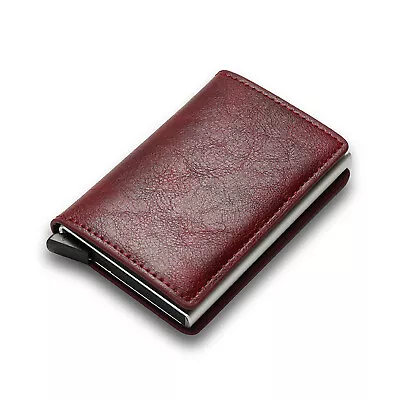 Mens Carbon Fiber RFID Blocking Leather Wallet Purse Slim Credit Card ID Holder  • $5.38