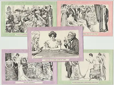 Pictorial Comedy - Five Edwardian Humorous Postcards 770J • £4.99