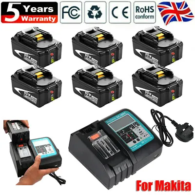 18V 5.0Ah Makita Battery Charger Set BL1850B BL1840B B1830 BL1815 N Cordless LXT • £19.90