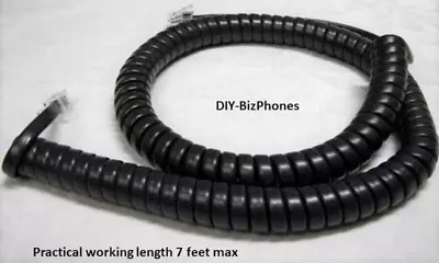 Inter-Tel Encore Black Handset Cord ECX1250 ECX2250 Phone Receiver Curly 12Ft • $7.49