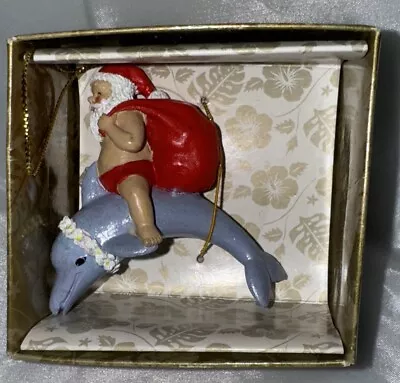 1999 Hawaiian Designer Christmas Ornament Island Heritage Santa Riding A Dolphin • $14.99