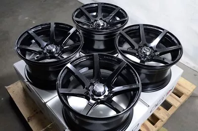 15x8 Wheels Rims Black 4Lugs Honda Civic Accord Prelude Miata Corolla VW Jetta • $639