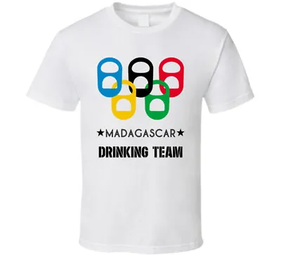 Madagascar Drinking Team Olympic Ring Beer Tab Games T Shirt • $14.99