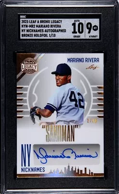 Leaf A Bronx Legacy Mariano Rivera - 1/10 - SGC 10 Auto! Sandman - Super Rare 🔥 • $51