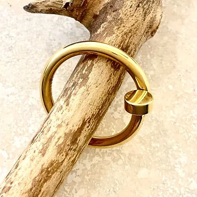 High End Brand Designed 14k Gold Plated Unique Plain Band Ring Hypoallergenic • $22.99