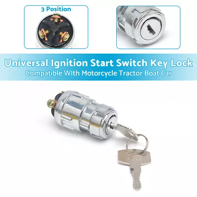 3 Position Ignition Start Switch Key Lock Universal Motorcycle Tractor Boat Car • $13.59
