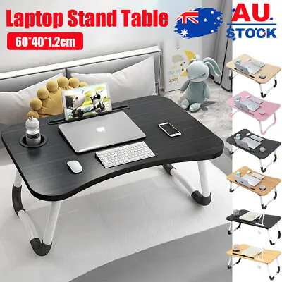 Laptop Stand Table Foldable Desk Computer Study Bed Adjustable Portable Cup Slot • $16.69