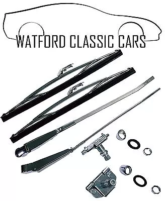 MGB GT Stainless Steel / Chrome Wiper Arms Blades Wheel Wiper Box & Bezel Kit • $124.32