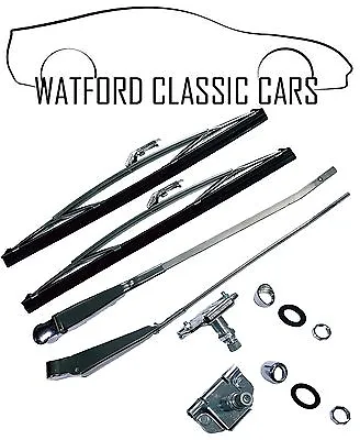 MGB Roadster Stainless Steel/Chrome Wiper Arms Blades Wheel Wiper Box & Bezels • $124.27