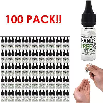 100 X Hand Sanitizer Sanitiser Travel Size 70% Alcohol Anti-Bacterial Gel 10ml • £9.99