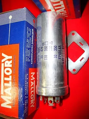 Vintage Mallory Capacitor FP454.4A  4 SECTION CAN 10@475130@35020@35010@350 • $34.95