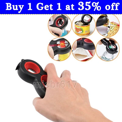 £3.86 • Buy 6 In 1 Multi Opener  Stainless Steel Manual Jar Opener Non Slip Open Sesame