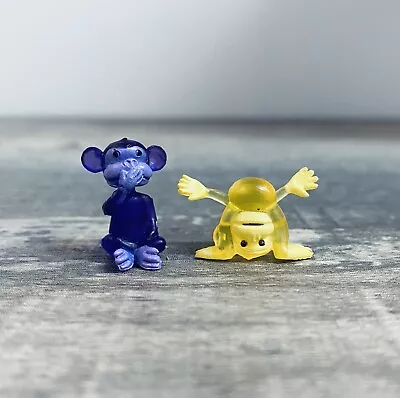 2 Micro Tiny Purple And Yellow Monkey Figure Cake Toppers Speak No Evil  • $5.21