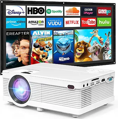 Mini Projector 7500Lumens Portable Projector Full HD 1080P Supported Home Theat • $62.46