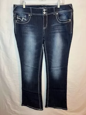 Vanity Woman’s Jeans Sz 31W Medium Wash Boot Cut Embroidered-Photos-Owner Hemmed • $25