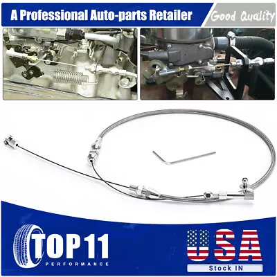 Universal Throttle Cable Stainless Steel 24  Fits Mopar Ford GM And More • $18.90