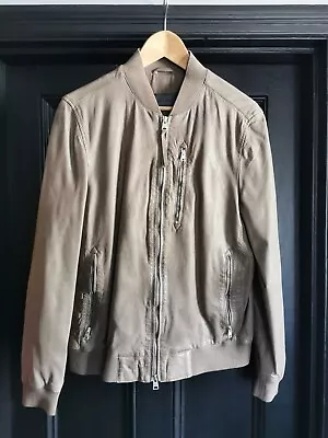 All Saints Kino Leather Bomber Jacket Size Medium • £70