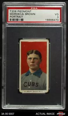 1909 T206 Mordecai Brown Portrait Cubs HOF VARIATION PSA 3 - VG 2B 00 0689 • $2580