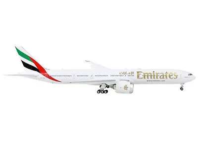 Boeing 777-9 Commercial Aircraft  Emirates Airlines  White With Gold Lettering 1 • $81.23