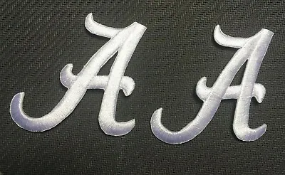 $10.95 • Buy Alabama Patch Univ Of AL White A Iron On Patches Embroidered A Emblem  2 Pieces