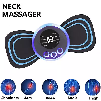 Portable Mini Electric Neck Back Massager Patch Stimulator Cervical Massage US • $6.55