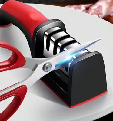 KNIFE SHARPENER PROFESSIONAL Ceramic Tungsten 3 Stages Premium Heavy Duty • $5.89