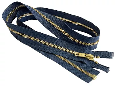 22 Inch Metal Zipper YKK #5 Golden Brass Medium Weight  Separating Made In USA • $3.09