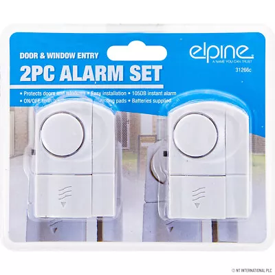 2pc Window Door Entry Alarm Set Home Shed Security Wireless Caravan Office New • £2.99