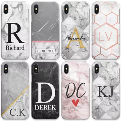 Personalised Initials Phone Case;marble Hard Cover For Oppo Nokia 6 Oneplu6 6 • $33.56