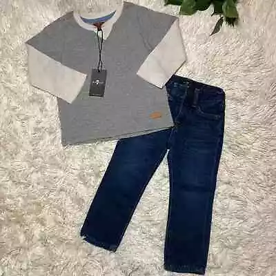 7 For All Mankind| Toddler Boys Jeans And Long Sleeve Matching Set • $36